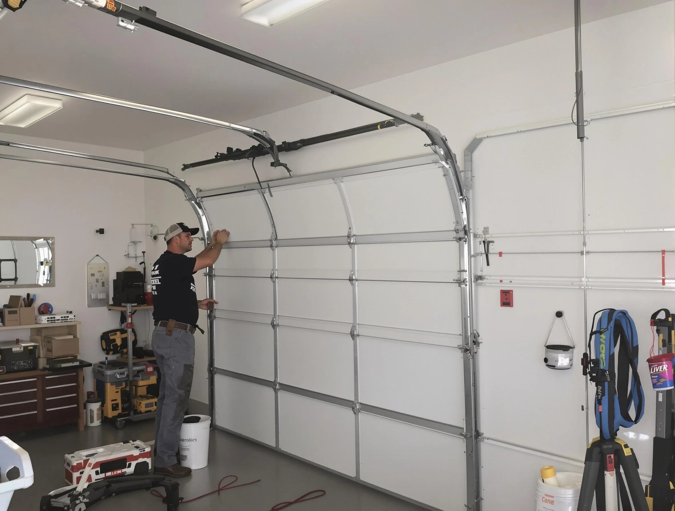 Centerville Garage Door Repair team installing new garage door in Centerville
