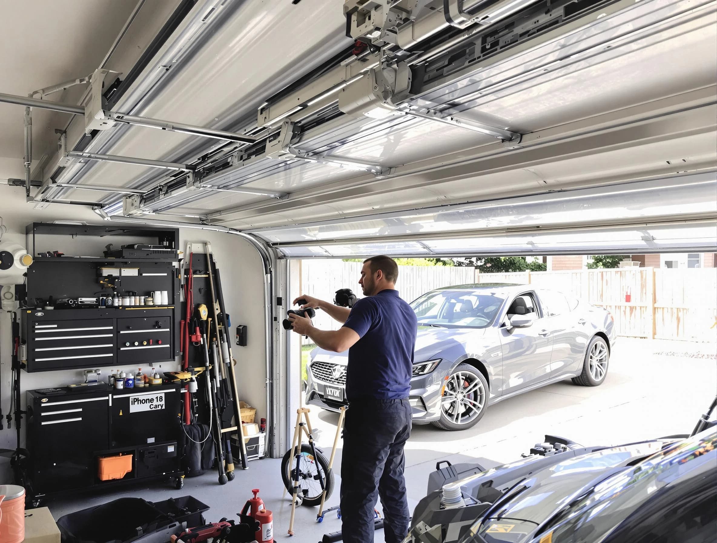 Centerville Garage Door Repair technician fixing noisy garage door in Centerville