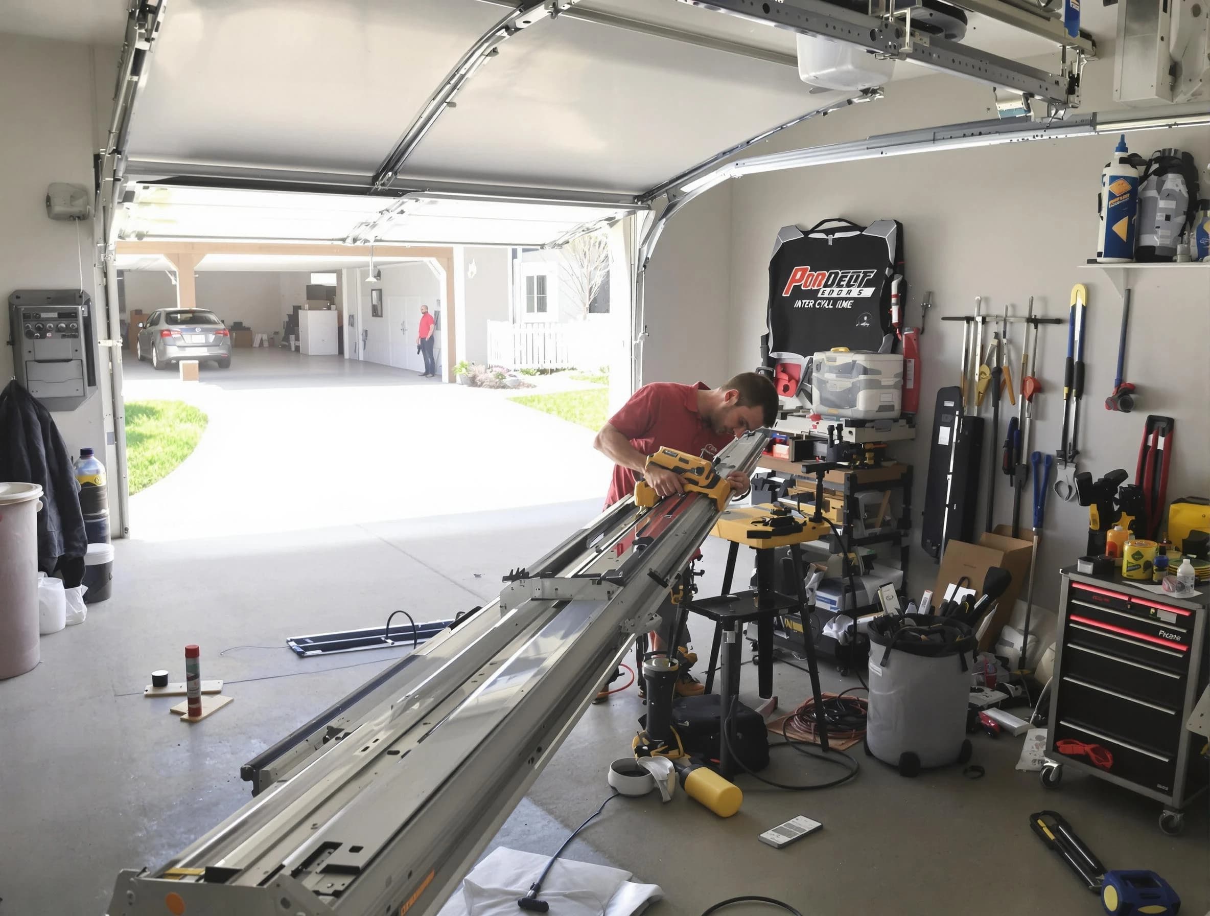 Centerville Garage Door Repair expert performing track repair in Centerville